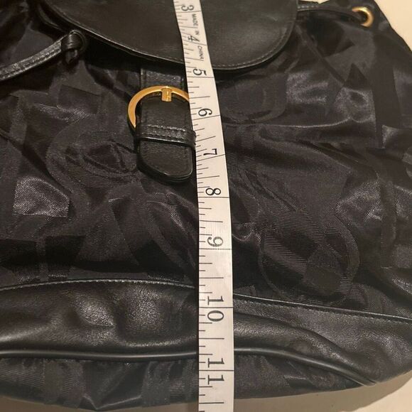 Vintage Salvatore Ferragamo Mini Backpack Black Nylon Leather Gancini Accents main image 5
